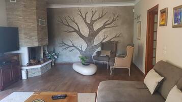 TV connectée, cheminée, baby-foot, table de tennis de table