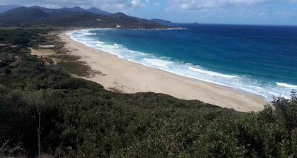 Garden level, air-conditioned, beach 200m away and swimming pool.