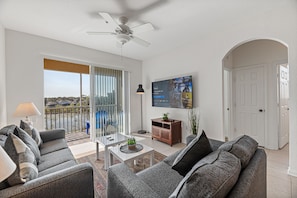 Smart TV, fireplace, video games