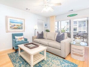 Condo, Multiple Beds, Kitchen, Beach View | Living area | 40-inch TV with digital channels - South Beach Ocean 4 by Tybee Vacation Rentals (Tybee Island)