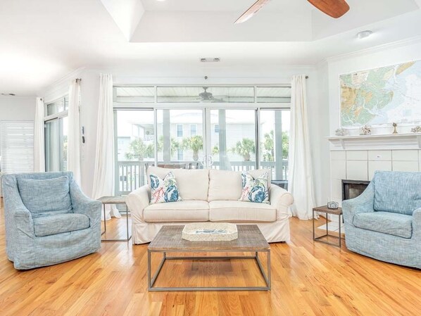 House, Multiple Beds, Kitchen, Beach View | Living area - The Cool Coconut by Tybee Vacation Rentals (Tybee Island)