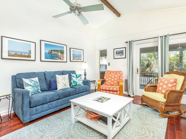 House, Multiple Beds, Kitchen, Garden View | Living area | 40-inch TV with digital channels - The Idler by Tybee Vacation Rentals (Tybee Island)