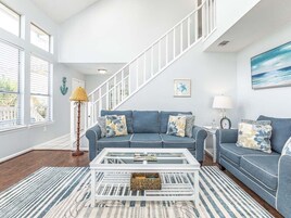 House, Multiple Beds, Kitchen, Beach View | Living area | TV, table tennis