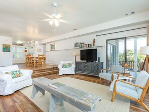 House, Multiple Beds, Kitchen, Beach View | Living area | TV - Weston Beach Place by Tybee Vacation Rentals (Tybee Island)