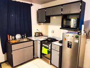 Fridge, microwave, toaster