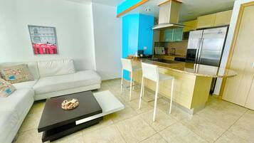 Apartment, 2 Bedrooms, Smoking, Balcony | Living area