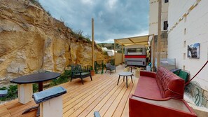 Apartment, 1 Bedroom, Smoking, Private Pool | Terrace/patio - Gozo Bus Glamping - Stay on a 1974 Vintage Maltese bus in Xlendi (Munxar)