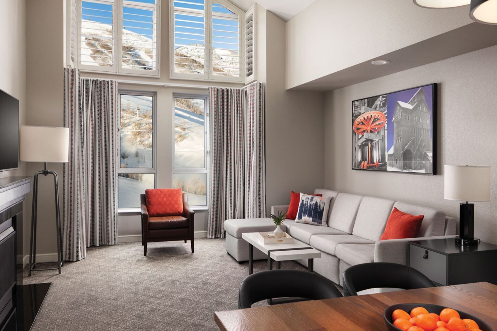 Spacious living room (unit and view assigned at check-in)..