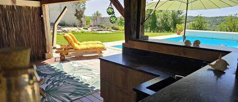 Outdoor pool, a heated pool