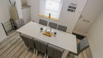Fridge, dishwasher, electric kettle, toaster