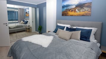 Premium bedding, down duvets, pillow-top beds, individually decorated