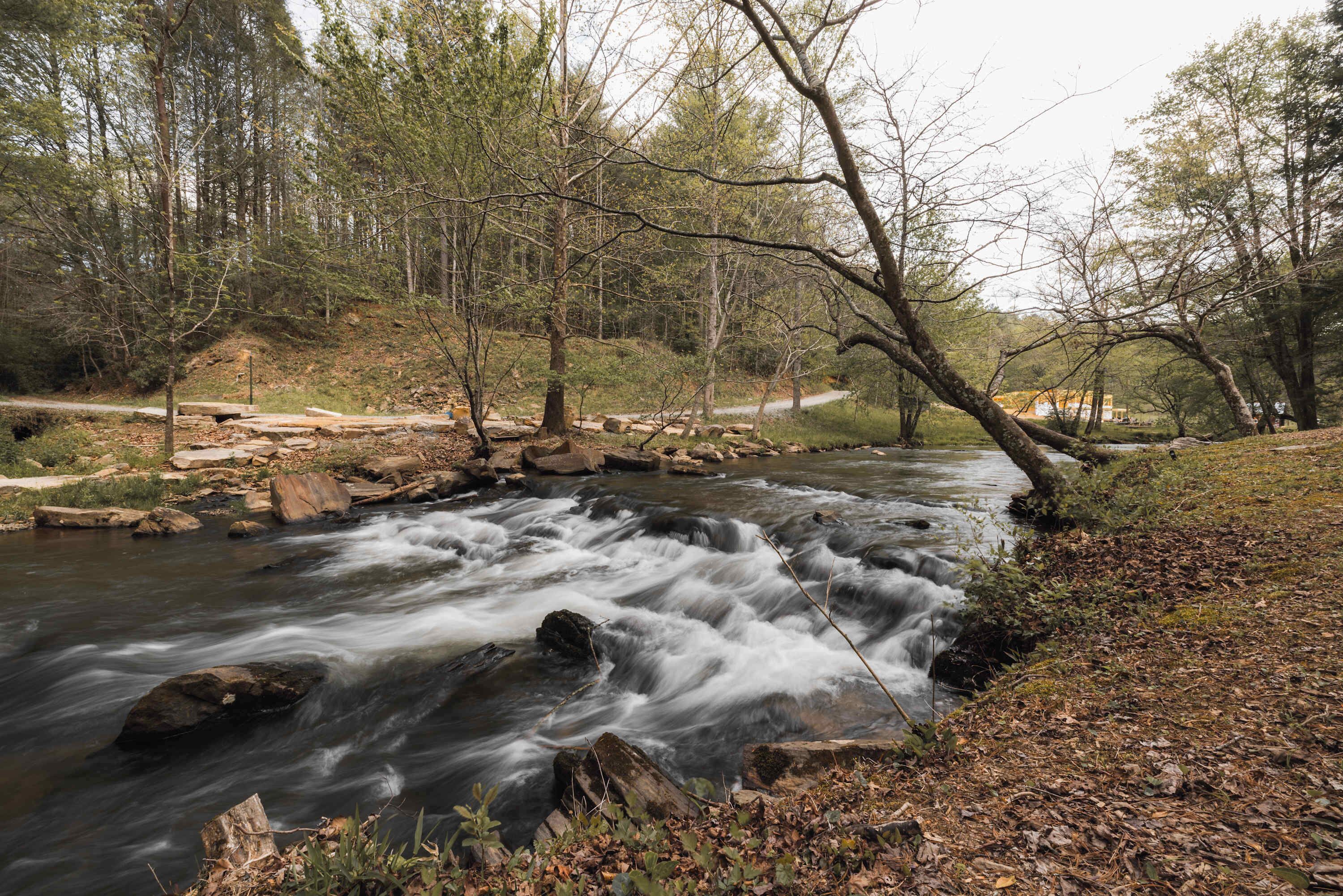 Ellijay River / Water's Edge
Step off the property and straight into the Ellijay River. Pull up an Adirondack chair, let the currents rush past your feet, or cast a line — catch-and-release fishing right on site.