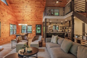 Smart TV, fireplace, video games, table football