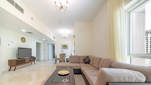 Living room - Stunning Business Bay Apartment With Balcony (Dubai)