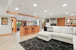 TV, fireplace, video games, books