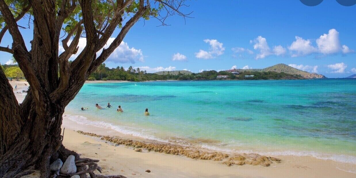 On the beach, sun-loungers, beach towels