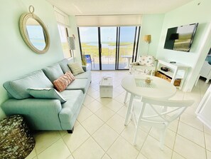 Premier Condo, 1 King Bed with Sofa bed | Living area | 38-inch flat-screen TV with cable channels, TV