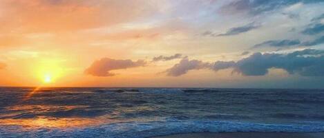 Chaises longues, serviettes de plage