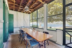 Dining - Gorgeous dog-friendly lakefront cottage with full kitchen and grill (Rock Stream)