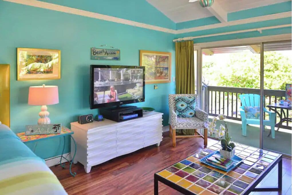 Smart TV, DVD player, books, music library