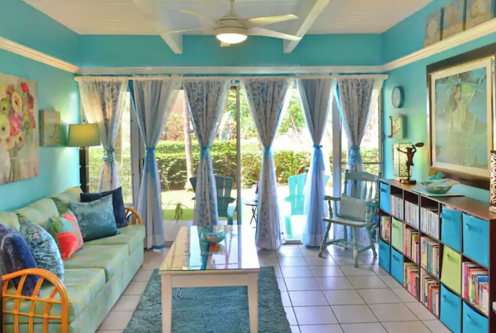 Smart TV, DVD player, books, music library