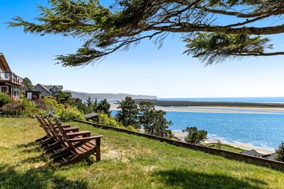 Ocean-view dog-friendly home with hot tub, large lawn, home office, & Ping-Pong