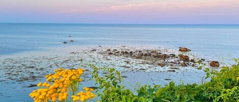 Beach nearby, sun loungers, beach towels