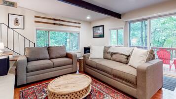 Télévision, lecteur de DVD, livres