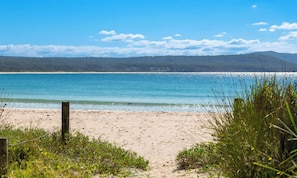 Beach nearby, sun loungers