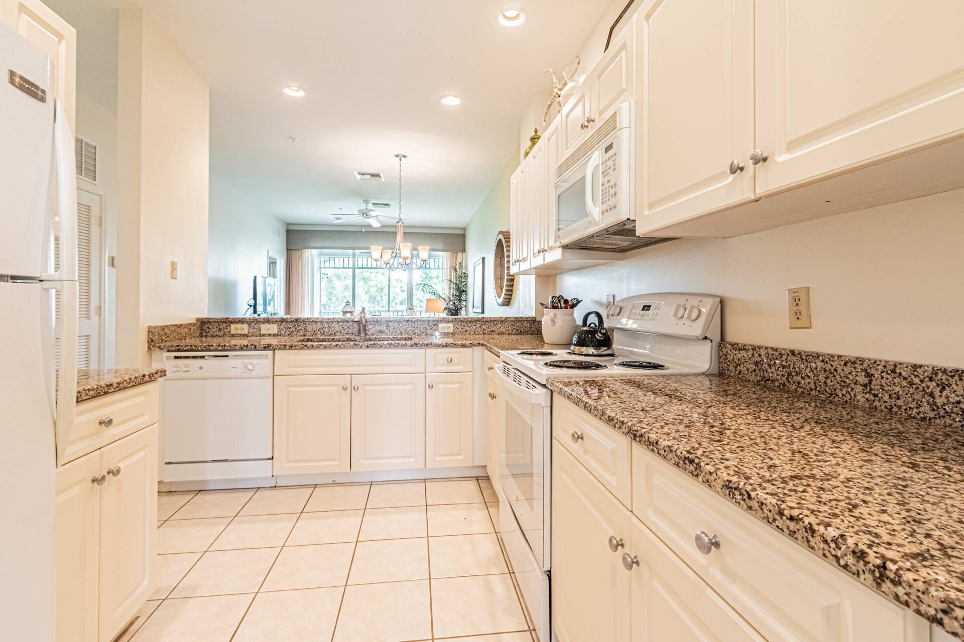 Fridge, microwave, dishwasher, coffee/tea maker