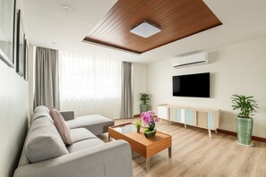 Premium Apartment, 2 Bedrooms, Accessible, City View | Living area | 40-inch flat-screen TV with digital channels, TV - Mila Hotel (Kathmandu)