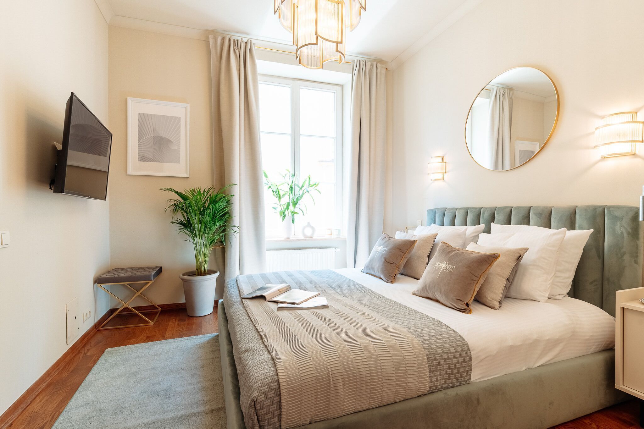 Premium bedding, individually decorated, individually furnished
