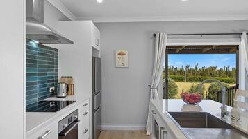 Fridge, oven, dishwasher, coffee/tea maker