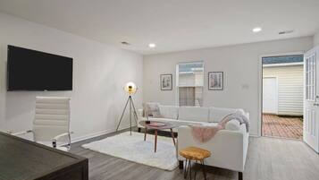 TV, fireplace, computer monitors