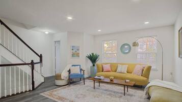 TV, fireplace, computer monitors