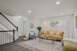 TV, fireplace, computer monitors