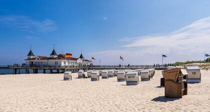 Modernly furnished vacation home for 6 people with fireplace on Usedom