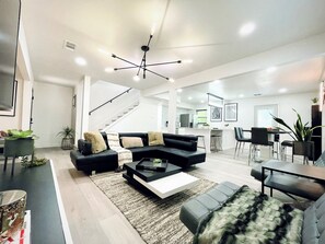 Smart TV, foosball, books