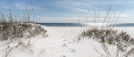 On the beach, beach towels