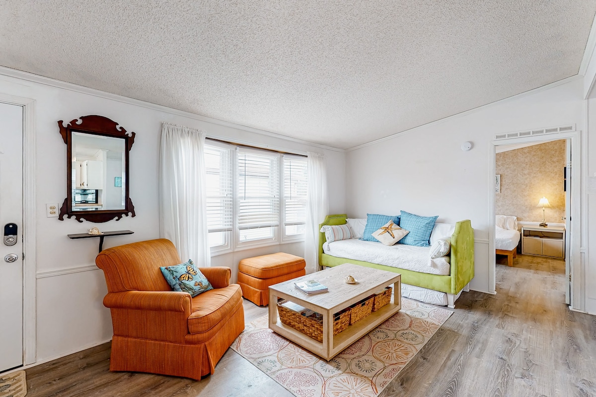 Dog-friendly, canal-front home with community pool & tennis, dock, & WiFi