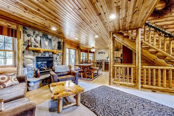 TV, fireplace, table football