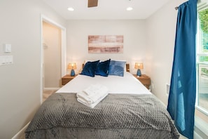 2 bedrooms, iron/ironing board, travel crib, free WiFi