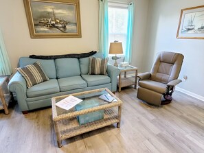 Smart TV, DVD player, books, video library