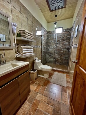 Shower, bidet - Moni's House, Terraza con Espectacular Vista al Mar, (Monteverde)