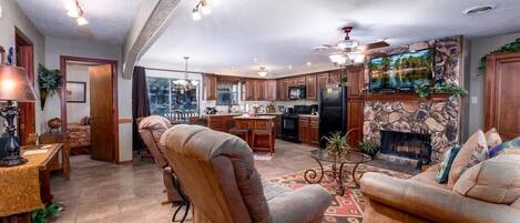 Télévision, cheminée