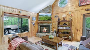 TV, fireplace, video games, DVD player