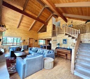 Televisión, chimenea, tenis de mesa y libros 