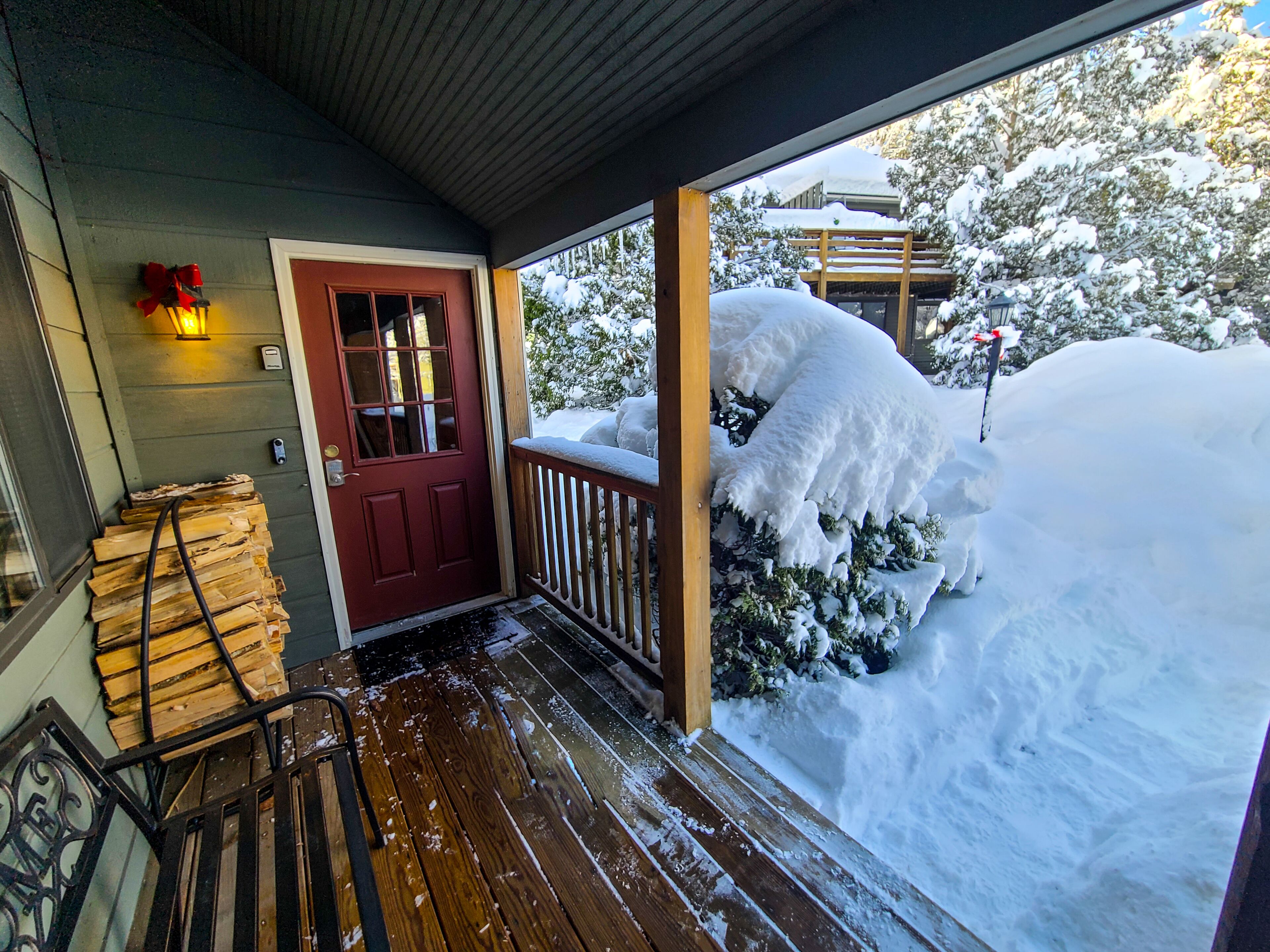 Front door/patio with firewood