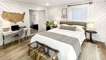 2 bedrooms, desk, iron/ironing board, travel crib