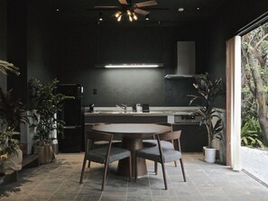 Villa | Private kitchen | Mini-fridge, stovetop, cookware/dishes/utensils, freezer